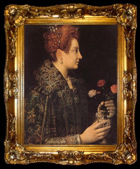 framed  Sofonisba Anguissola A Young Lady in Profile, ta009-2